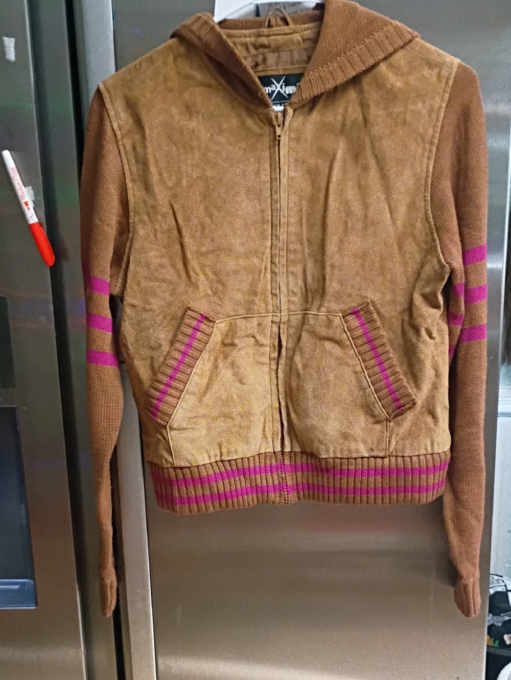 Wilson Brown & Pink Zip-Up Hooded Jacket
